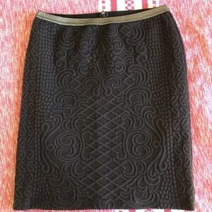 Anthropologie Moulinette Soeurs Calabria Jacquard Knit Pencil Gray Skirt Large